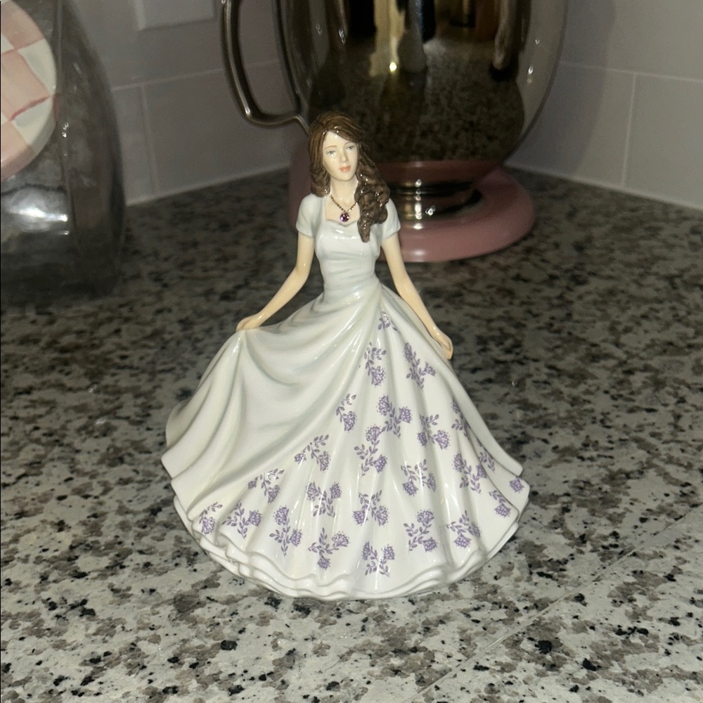 Royal Doulton Figurine with White and Purple Dress